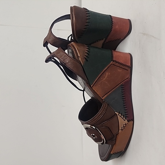 Coach Womens Kayle Patchwork Platform Sandals - Brown, Green, Burgundy Sz 7M - Picture 6 of 11